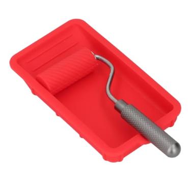 Imagem de Pssopp Bandeja de Tinta de Liga Alumínio Silicone, Pincel Rolos para Trabalhadores Madeira, Artesãos e Entusiastas, Materiais Construção, Aplicação Fácil, Uso Versátil