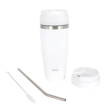 Imagem de Copo Ice Shave 2 em 1 de aço inoxidável isolado a vácuo e liquidificador portátil sem fio - 800 ml, resistente a vazamentos, frio 24 horas/gelado 2 dias - perfeito para vitaminas, sucos, uso em casa