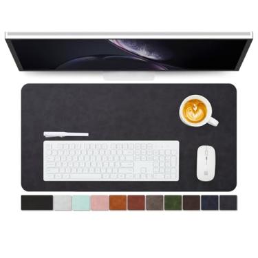 Imagem de Tapete de mesa de couro envelhecido - Almofada de mesa de poliuretano antiderrapante para escritório e casa - Organização de mesa e acessórios - Ideal para mouse pad grande e tapetes de mesa em cima