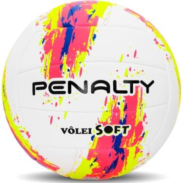 Imagem de Bola de Vôlei, Soft XXIII, Branca, Rosa e Amarela, Penalty