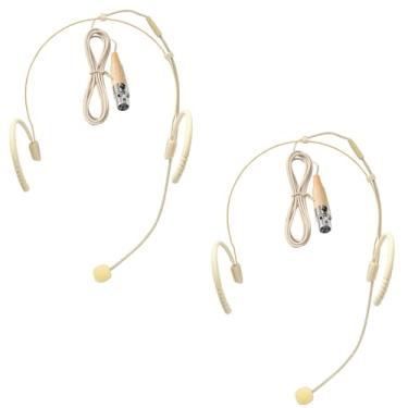 Imagem de Fone de ouvido, microfone, dois fones de ouvido, microfone para pendurar, mini XLR 4 pinos TA4F, plugue para Shure, gancho de ouvido de silicone, cabo de 1,5 m para palco, palestras, apresentações ao