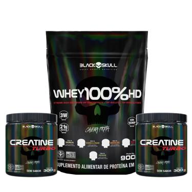 Imagem de Whey 100% HD Refil + 2x Creatine Turbo Whey 100% HD Chocolate + 2x Creatine Turbo