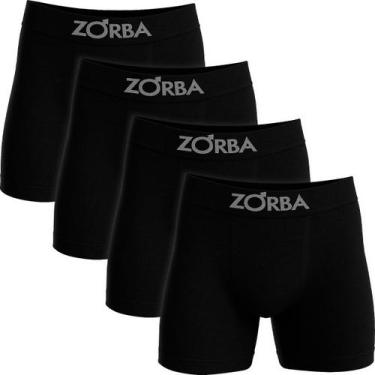 Imagem de Kit 4 Cuecas Zorba Boxer Algodão Box Elástico Sem Costura Cueca Mascul