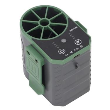 Imagem de Fockety Ventilador de cintura portátil, ventilador recarregável de 4 velocidades com clipe para camisa, ventiladores pessoais vestíveis com luz LED para trabalho ao ar livre (5000mAh)