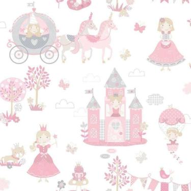 Imagem de Papel De Parede Conto De Fadas - G78371 Rosa E Cinza Tiny Tots 2 - G78371