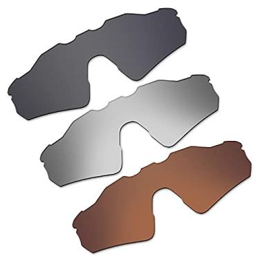 Imagem de Kygear Lentes de reposição polarizadas antidesbotamento para óculos de sol Oakley Radar EV Path, Preto, prateado e marrom, Medium