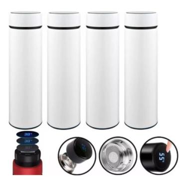 Imagem de Kit 4 Garrafas Térmicas Aço Inox Termômetro Led Digital - Ecos