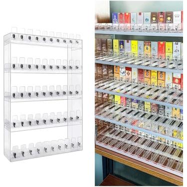 Imagem de Prateleira Da Cremalheira De Exposição Do Cigarro, Cremalheira Fixada Na Parede Do Cigarro, Vitrina Acrílica, Cremalheira De Exposição Portátil Dos Empurr, One Color, 49.5x28.4x69cm