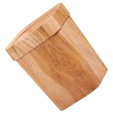 Imagem de Lixeira De Grão De Madeira 12l Lixeira Quadrada Rústica Lixeira Lixeira De Fazenda Para Banheiro Quarto Cozinha Escritório Em Casa