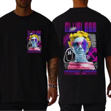 Imagem de Camiseta Masculina Oversized Gola Alta Algodão 30.1 Premium Estampado 