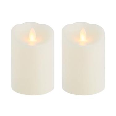 Imagem de Mikasa Velas realistas de cera sem chama, velas de LED com controle remoto, velas brancas requintadas para casamento, decorações de Natal e todos os dias, conjunto de 2 3x4