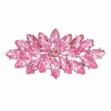 Imagem de PATIKIL Broche de strass marquesa, broches de corpete de strass broche de lapela de flor de cristal para mulheres, terno de casamento, roupas, chapéu, vestido, joias, presente, 2.4x2.7cm, Gema, Sem