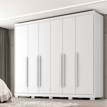 Imagem de Guarda-roupa Mdf 6 Portas 6 Gavetas Platinium Branco Absoluto