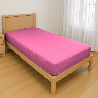 Imagem de Capa Protetora Impermeável Hospitalar P/ Colchão Lençol Elástico Solteiro 88x188x20cm - Rosa Bebê