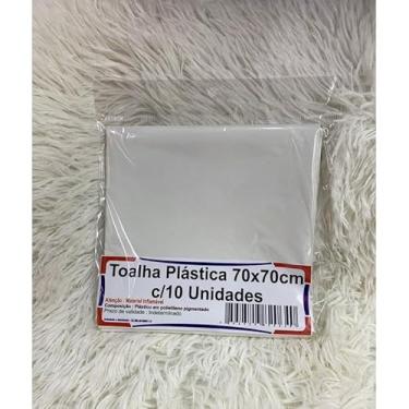 Imagem de Kit 10 Toalha De Mesa Lisa Plástica 70x70cm Para Aniversário Festa Casamento(Branco)