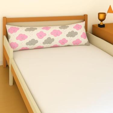 Imagem de Travesseiro Xuxão Infantil para Bebê Estampado- Unissex Menina e Menino – Para Berço, Cama e Viagems para Bebês e Crianças (Nuvem Rosa, Infantil 90cm x 23 cm)