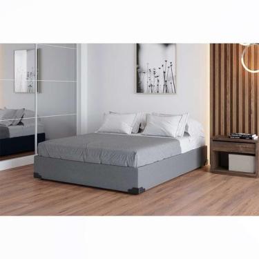 Imagem de Base para Cama Box Casal Joe Linho (36x138x188) Cinza - Mobly