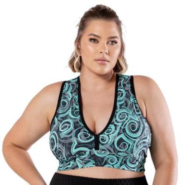 Imagem de Top Fitness Academia Nadador Com Bojo Feminino Plus Size Estampado - C