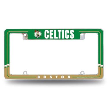 Imagem de Rico Industries NBA Basketball Boston Celtics Dois Tons 30.5 cm x 15.2 cm Cromado Moldura de Placa Automotiva para Carro/Caminhão/SUV