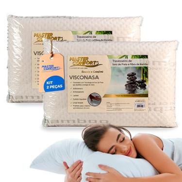 Imagem de Kit 2 Travesseiros Nasa Íons de Prata Suporte Alto | Master Comfort