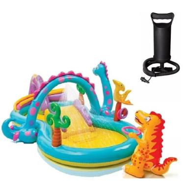 Imagem de Piscina inflável playground intex mundo dos dinossauros 333x229x112cm 