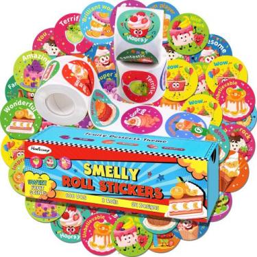 Imagem de Adesivos perfumados HORIECHALY Scratch and Sniff para crianças, 600 un