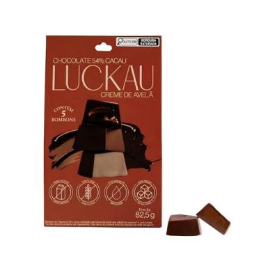 Imagem de Caixa de Bombom Luckau Chocolate 54% Cacau Recheado com Creme de Avelã 5 unidades - Sem Glúten, Sem Lactose e Sem Açúcar - 82,5g