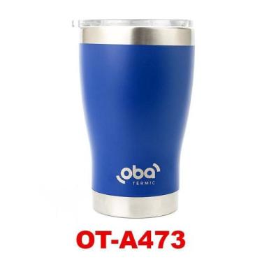 Imagem de Copo Térmico com Tampa 473ml (Brasil) Azul Oba Térmic OT-A473