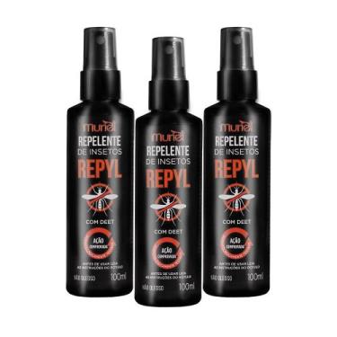 Imagem de Kit 3 unidades unidades Repelente Repyl Adulto Spray 100ml - Muriel