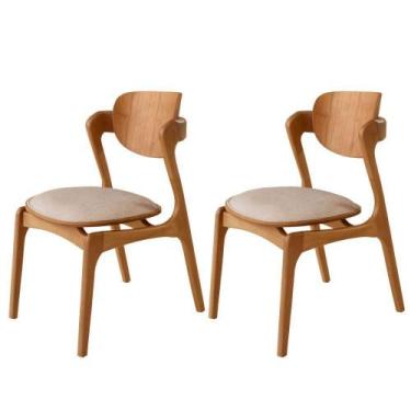Imagem de Conjunto Com 2 Cadeiras Madeira Solaris Gold Moderna Mobília Brisa/ Im