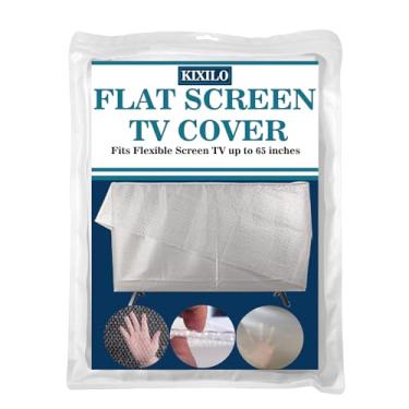Imagem de KIXILO Capa protetora de espuma para TV de tela plana e bolha para TV cabe até 159 cm L x 91 cm A, proteção de TV de tela plana durante a mudança de casa, renovação ou armazenamento (2 espuma e bolhas