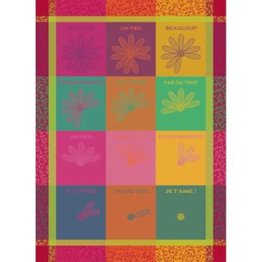 Imagem de Toalha de cozinha francesa Garnier Thiebaut Marguerite Effeuille (contando margaridas) 56 x 78 cm, algodão, jacquard