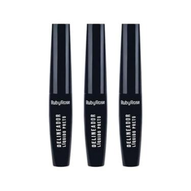 Imagem de Kit 3 Delineador Preto Líquido Ruby Rose