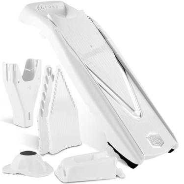Imagem de Börner Reston Lloyd Mandoline Slicer V5 (conjunto profissional) • Cortador em V com 10 estilos de corte e suporte seguro para alimentos • Fatiador de cozinha ajustável para legumes e frutas • Cor