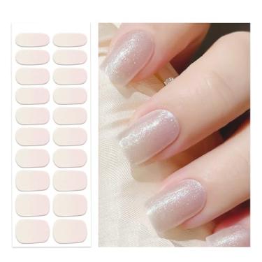Imagem de OAUEE Tiras de unhas de gel semicuradas | Adesivos de unhas de gel com luz UV necessária | Qualidade de salão de beleza, fácil aplicação e remoção (cor degradê neon branco sonhador)