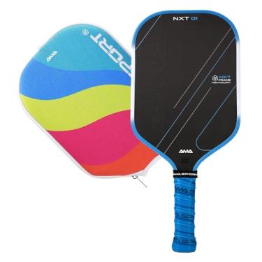 Imagem de AMA SPORT Raquete de pickleball de fibra de carbono aprovada pela USAPA 16 mm Pickleball Raquete de Pickleball com superfície texturizada de fricção com núcleo de favo de mel PP de propulsão (NXT