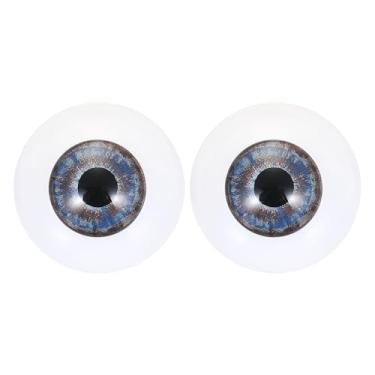 Imagem de PATIKIL Olhos de boneca de 24 mm, 1 par de olhos de acrílico realistas de plástico para bonecas, máscaras, adereços de Halloween, artesanato, azul escuro, cinza