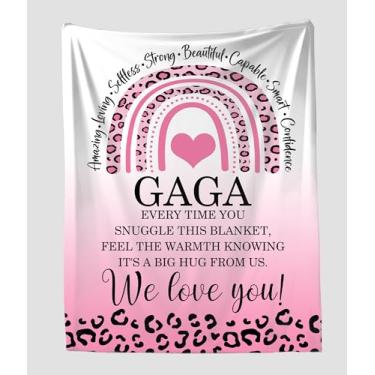 Imagem de Cobertor Gaga We Love You Pink Leopard - Cobertor respeitoso e amoroso presentes para avó no dia das mães, aniversário de aniversário - Manta macia e aconchegante 127 x 152 centímetros