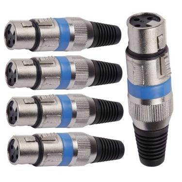 Imagem de Conector Xlr Femea Linha Azul Corpo Metalico Storm 05 Unidades