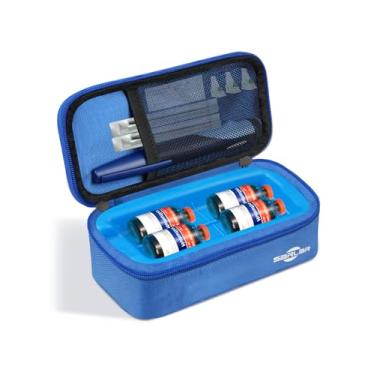 Imagem de SARLAR Estojo de viagem para frasco e caneta de insulina com tijolo de gelo aprovado pela TSA, bolsa de transporte isolada para diabetes para manter os medicamentos frescos e armazenados, proteção