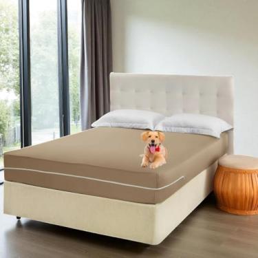 Imagem de Capa Protetora Colchão Casal Queen Com Zíper Malha Gel Luxo (2-AVELÃ)