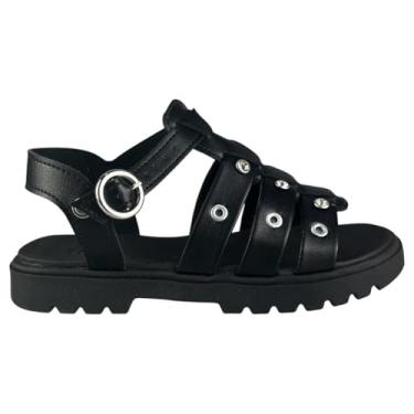 Imagem de Sandália Papete Molekinha Menina Juvenil Tratorada Confortável (Preto, BR, Criança de 4 a 8 anos, Numérico, 34)