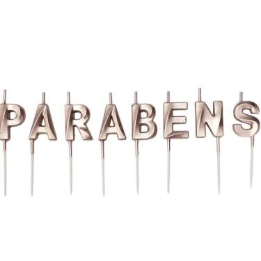 Imagem de Vela Aniversário Parabéns Design Luxo Várias Cores 8 Und. - PB Festas,