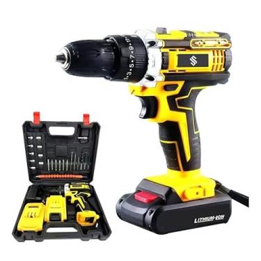 Imagem de Parafusadeira e Furadeira de Impacto, Kit com 2 Baterias, Maleta e Acessórios, 18 Níveis de Torque