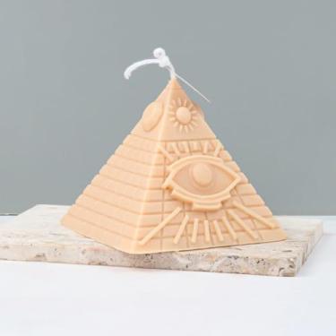 Imagem de Moldes de vela – Molde de silicone para fazer velas, moldes 3D DIY para cera de soja, cera de abelha, vela perfumada, presentes de Dia dos Namorados (pirâmide)