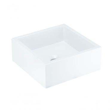 Imagem de Cuba De Apoio Banheiro Pérola Pedra 30x30cm Branco Standard