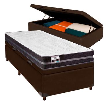 Imagem de Cama Box Bau Blindado Solteiro + Colchão Molas Ultralastic Bogota Inducol