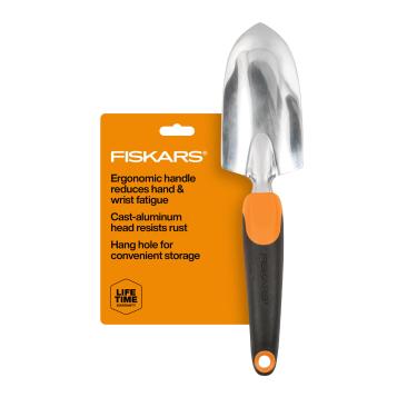 Imagem de Fiskars Ergo Espátula de jardim para escavar e plantar, ferramenta manual de jardinagem resistente com orifício para pendurar