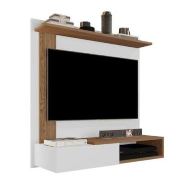Imagem de Painel Sala Para TV Até 32 Polegadas Turim - Branco Com Freijó - Lojas GB