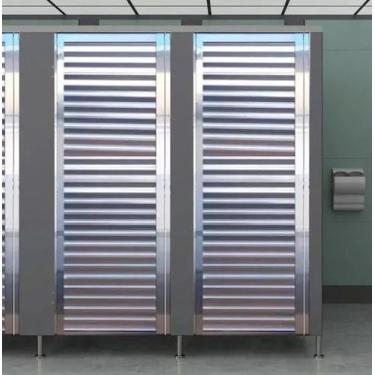 Imagem de Porta Vestiário Alumínio Palheta Brilhante 170x90 Com Fechadura - Fort